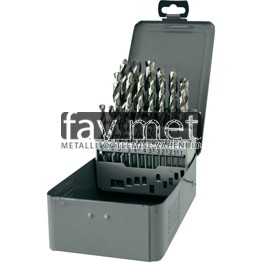 Metal Twist Drill Bits HSS Set 1.00 - 13.00 mm (Step 0.5 mm) /25 pcs in Metal box